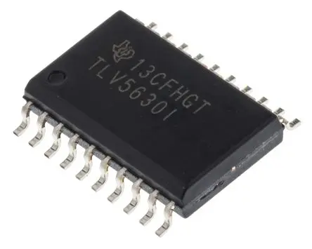Produktfoto 1 von Texas Instruments 12 bit 8 DAC 283 ksps SOIC, 20-Pin, Interface Microwire, QSPI, SPI