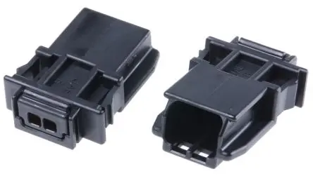 Produktfoto 1 von JAE MX19 Kfz-Steckverbinder, Kabel, Kfz-Steckverbindergehäuse, Crimpbefestigung, Stecker, 2-polig, Schwarz / 1-reihig