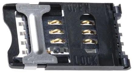 Produktfoto 1 von C & K SIM, SAM, Gerade Steckverbinder für Speicherkarten, 8-polig / 2-reihig Lot, Raster 2.54 mm, Abdeckung mit