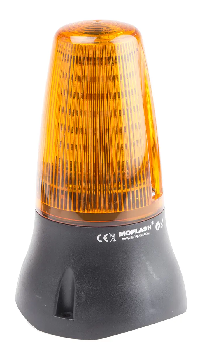 Moflash LEDD125 LED Blinkend, Dauer Signalleuchte Orange, 24 V dc, Ø 98mm x 162mm