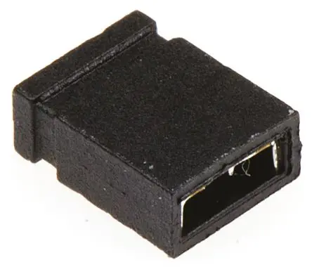 Produktfoto 1 von ASSMANN WSW Schwarz Jumper Buchse 2-polig, Raster 2.54 mm 1-reihig, Länge 6.5 mm, Oben geschlossen