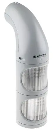 Produktfoto 1 von Werma 894 LED Signalturm Keine Summer-Komponente 2-stufig Linse Klar 230V ac Dauer Wand, Rohr 309 mm