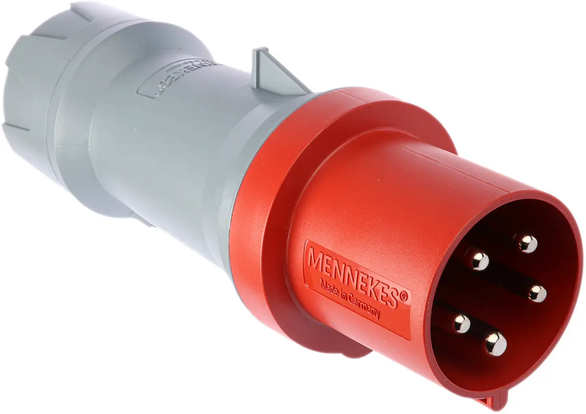 Produktfoto 1 von MENNEKES PowerTOP Plus Leistungssteckverbinder Rot 3P+N+PE, 400V, Kabel Gerade IP44 64A