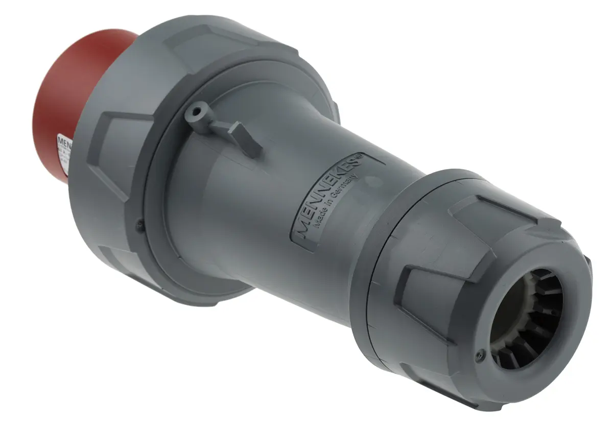 Produktfoto 1 von MENNEKES PowerTOP Plus Leistungssteckverbinder Rot 3P+N+PE, 400V, Kabel Gerade IP67 63A