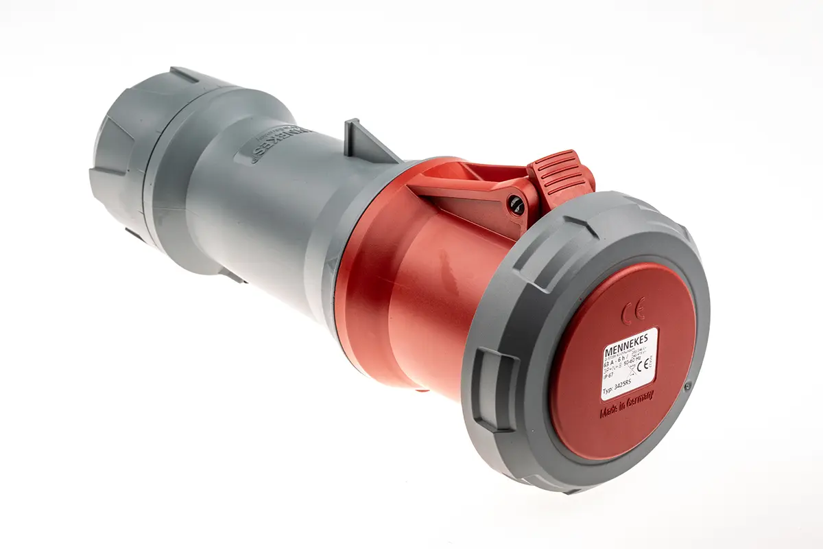 Produktfoto 1 von MENNEKES PowerTOP Plus Leistungssteckverbinder Rot, 400V / 63A, Kabel IP67