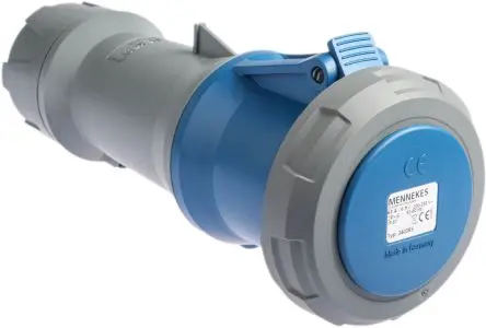 Produktfoto 1 von MENNEKES PowerTOP Leistungssteckverbinder Blau, 230V / 63A, Kabel IP67