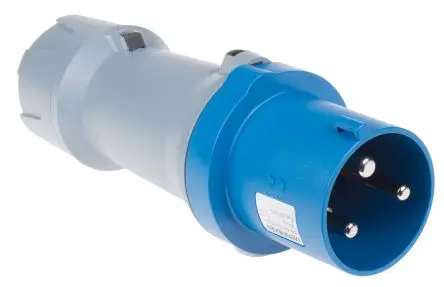 Produktfoto 1 von MENNEKES PowerTOP Leistungssteckverbinder Blau 2P+PE, 230V, Kabel Gerade IP44 63A