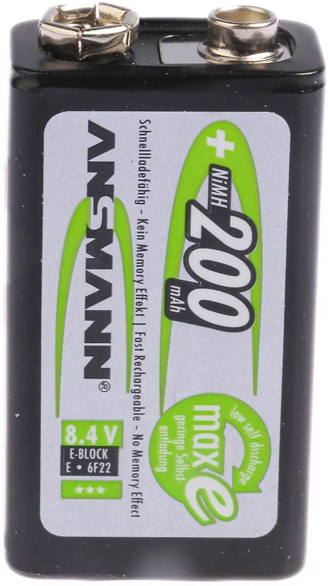 Produktfoto 1 von Ansmann NiMH 9V Akku, 200 mAh