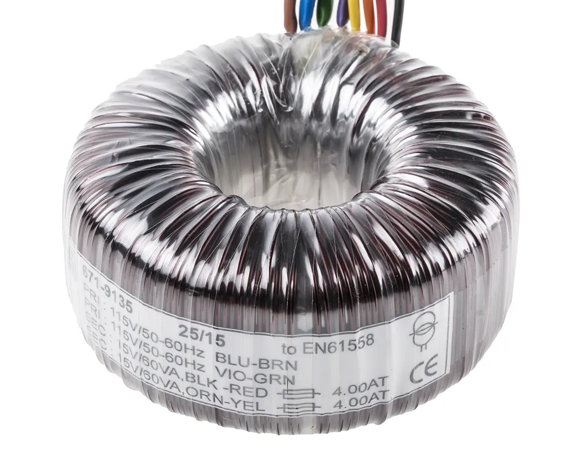Produktfoto 1 von RS PRO Ringkerntransformator, Primär 230 V ac / Sekundär 2 x 15 V ac 2  Ausg. 120 VA, 4 A 1.4 kg 60 Hz 50 Hz
