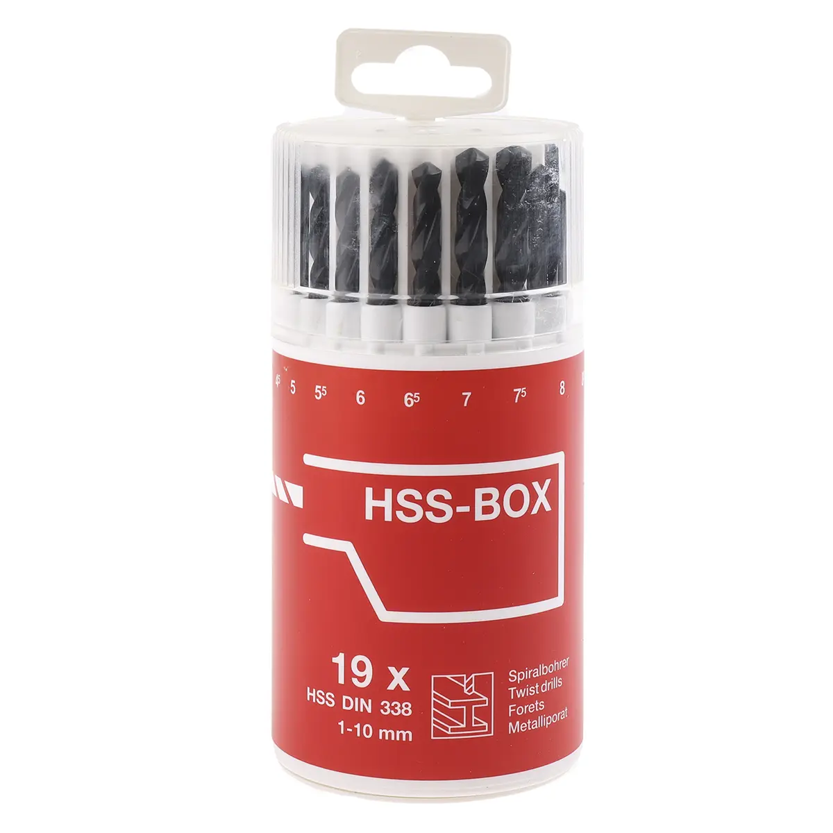 Produktfoto 1 von RS PRO HSS-G Drehung Satz 1 mm → 10 mm, 19-teilig für Metall