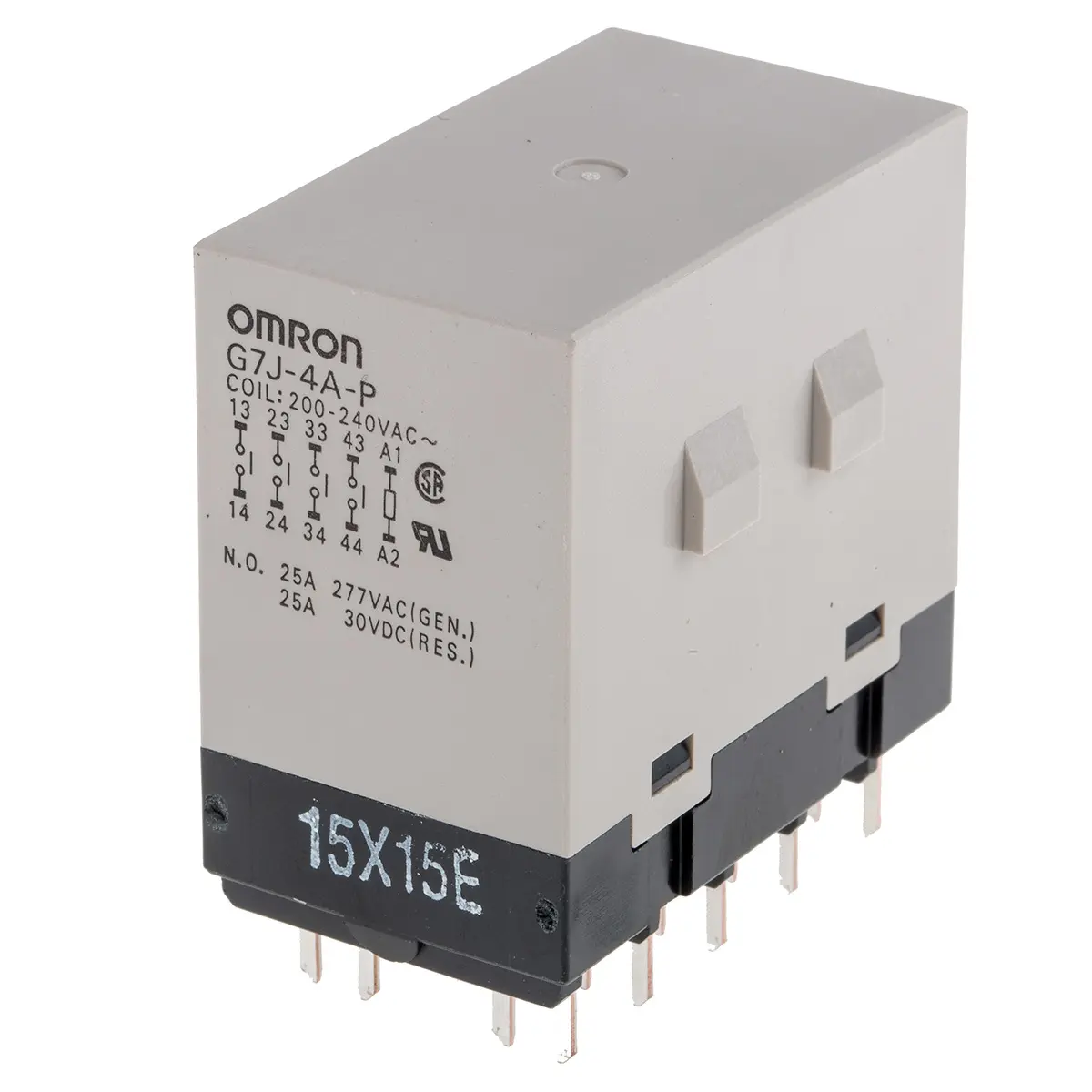 Produktfoto 1 von Omron G7J 240V ac Spule 4-poliger Schließer Printrelais 25A Monostabiles Relais
