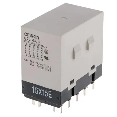 Omron G7J Leistungsrelais 240V ac Spule 4-poliger Schließer Leiterplattenmontage 25A 2.6 VA