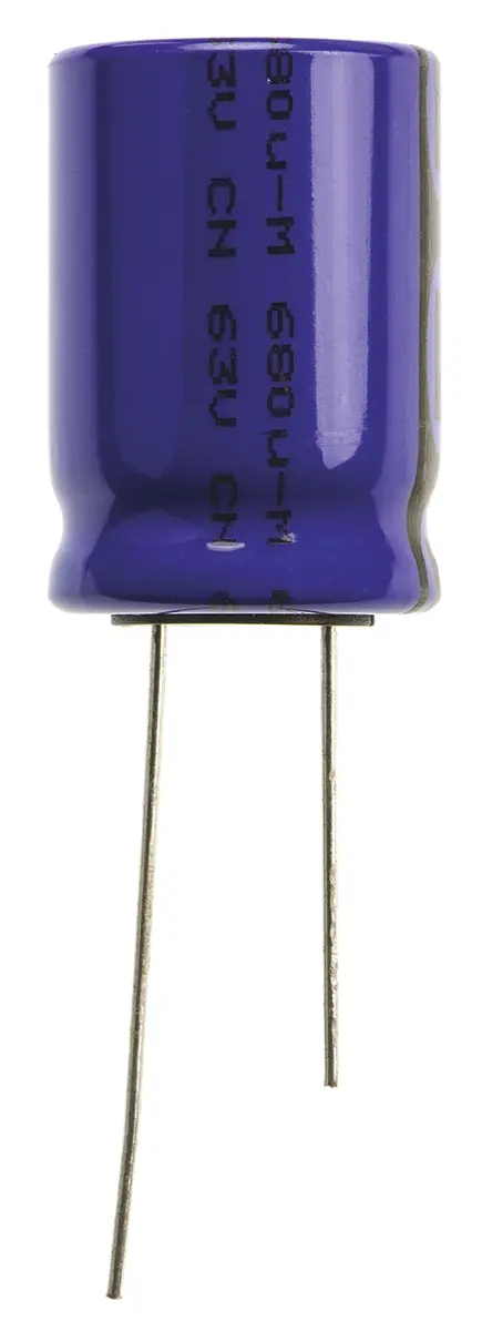 Produktfoto 1 von Vishay 146 RTI, THT Aluminium-Elektrolyt Kondensator 680μF ±20% / 63V dc, Ø 18mm x 25mm, bis 125°C