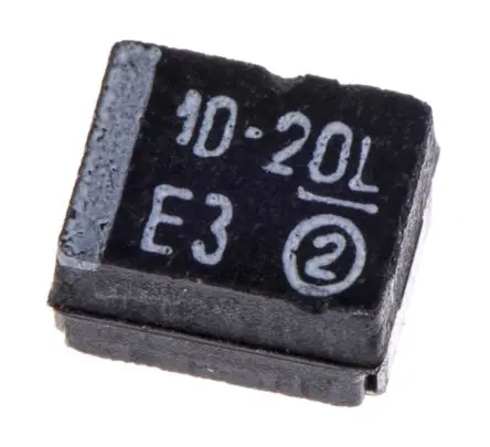 Produktfoto 1 von Vishay 293D Tantal-Elektrolytkondensator, MnO2, 10 μF, 20V dc, Oberfläche, -10 %, Gehäuse 3528-21, 125 °C