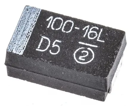 Produktfoto 1 von Vishay 293D Tantal-Elektrolytkondensator, MnO2, 100 μF, 16V dc, Oberfläche, -10 %, Gehäuse 7343-31, 125 °C