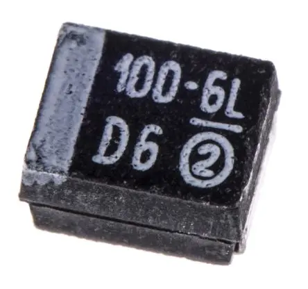 Produktfoto 1 von Vishay 293D Tantal-Elektrolytkondensator, MnO2, 100 μF, 6.3V dc, Oberfläche, -10 %, Gehäuse 3528-21, 125 °C