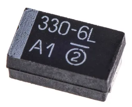 Produktfoto 1 von Vishay 293D Tantal-Elektrolytkondensator, MnO2, 330 μF, 6.3V dc, Oberfläche, -10 %, Gehäuse 7343-31, 125 °C