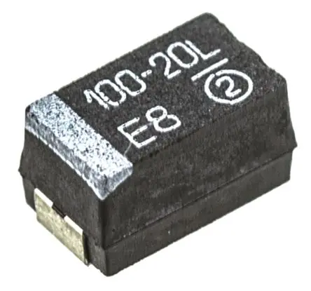 Produktfoto 1 von Vishay 593D Tantal-Elektrolytkondensator, MnO2, 100 μF, 20V dc, Oberfläche, -10 %, Gehäuse 7343-43, 125 °C