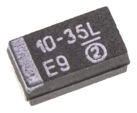 Produktfoto 1 von Vishay TR3 Tantal-Elektrolytkondensator, MnO2, 10 μF, 35V dc, Oberfläche, -10 %, Gehäuse 6032-28, 125 °C