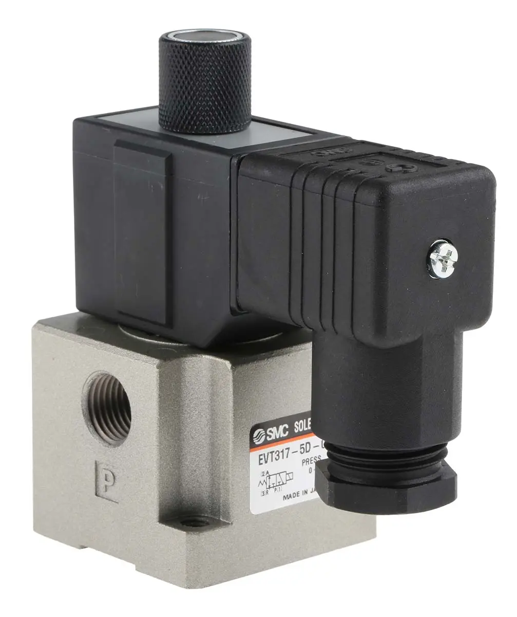 Produktfoto 1 von SMC VT317 Pneumatik-Magnetventil 3/2 Einzelplatzinstallation G1/4, Feder/Magnet-betätigt 24V dc