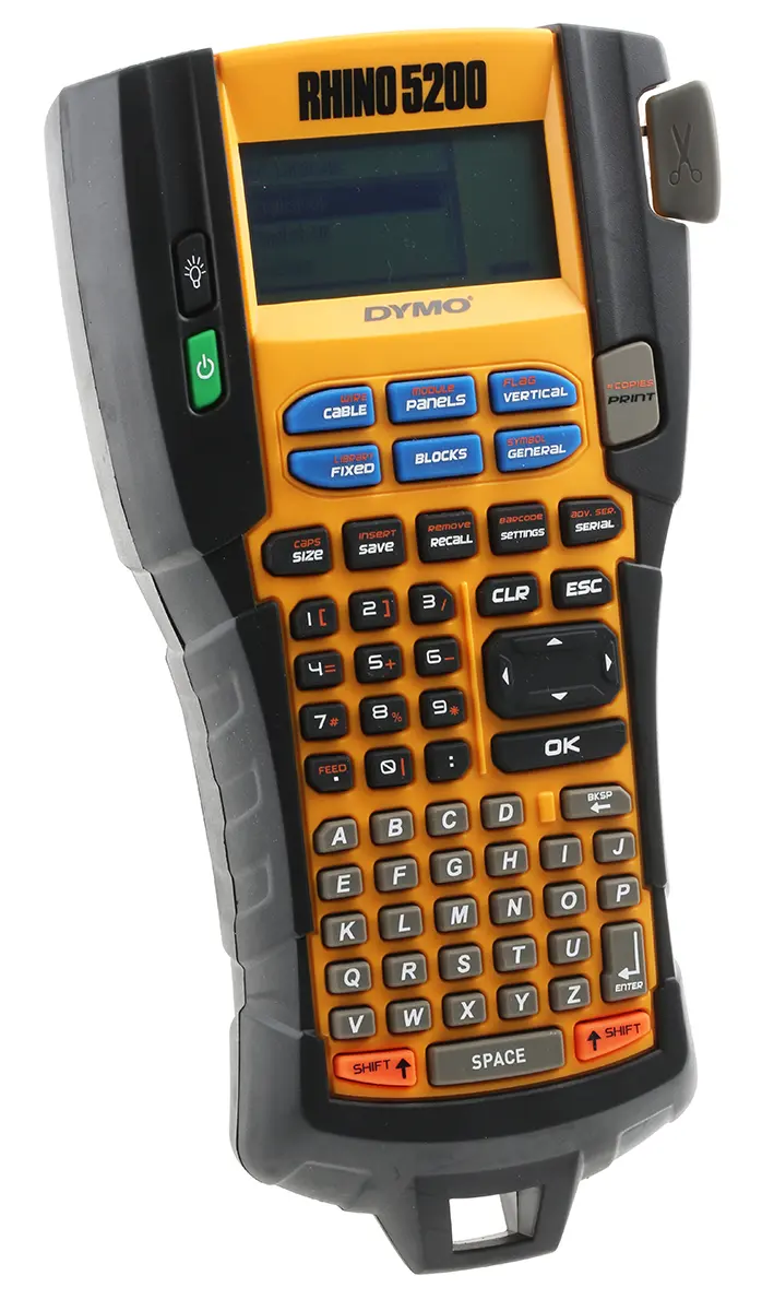 Produktfoto 1 von Dymo Rhino 5200 Etikettendrucker bis 19 mm Etiketten Tragbares Gerät Tastatur, EU mit ABC Tastatur