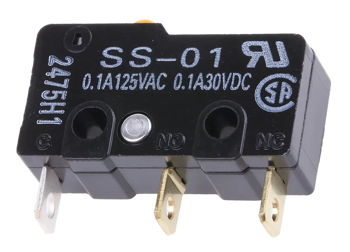 Produktfoto 1 von Omron Mikroschalter Stiftstößel-Betätiger Lot, 1-poliger Umschalter, 250 V ac, 100mA IP40 1.47N -25 °C - 85 °C