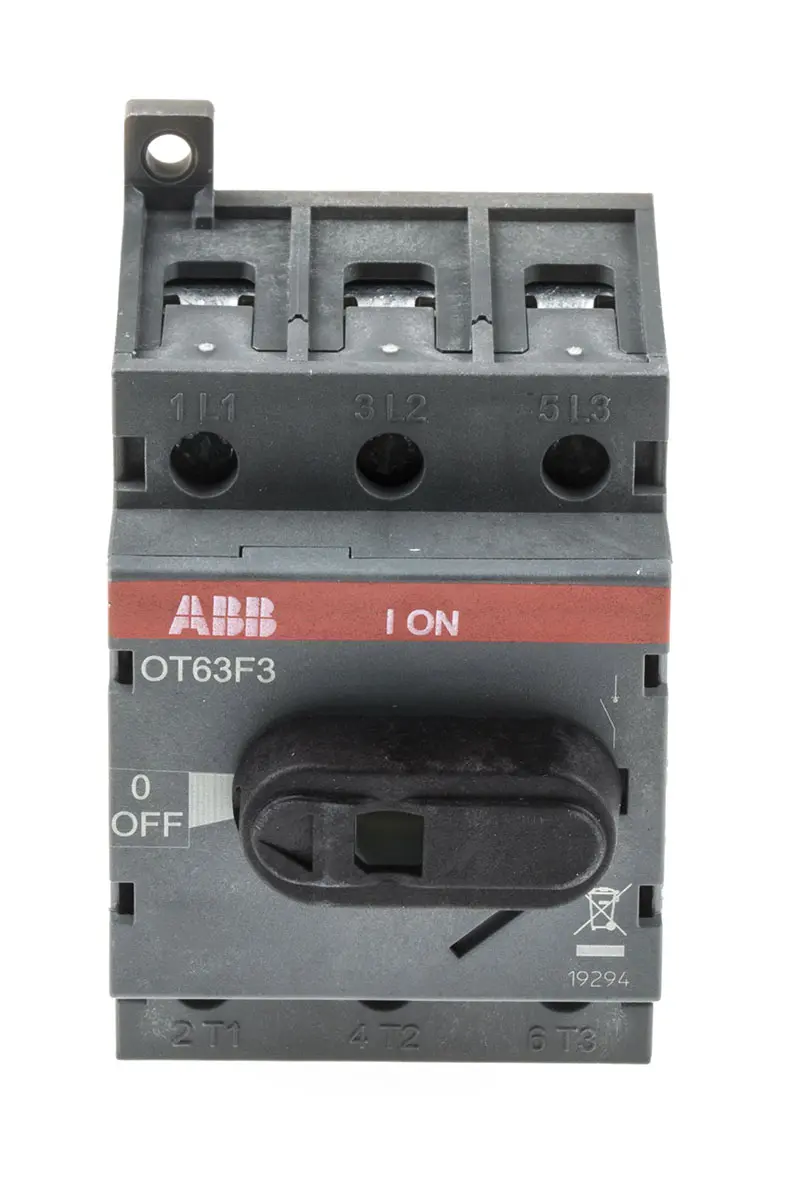 Produktfoto 1 von ABB OT Trennschalter 3-polig Basis 63A 560 kW Grau IP20 3-phasig