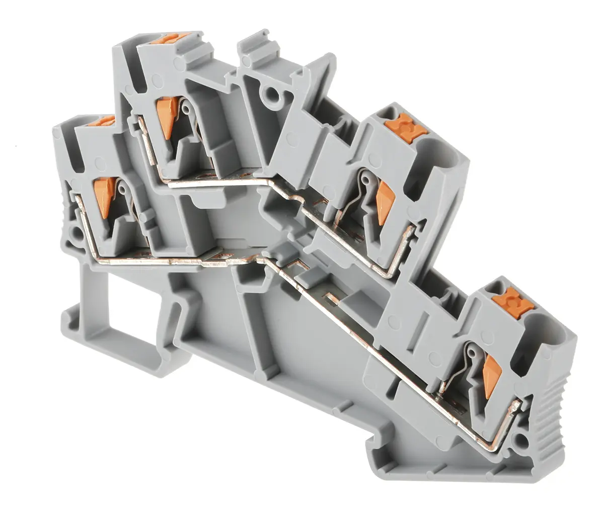 Produktfoto 1 von Phoenix Contact PTTBS 2.5 Doppelstock Reihenklemmen 2 Grau, 0.14 to 4 mm², 500 V Einsteck-Anschluss ATEX