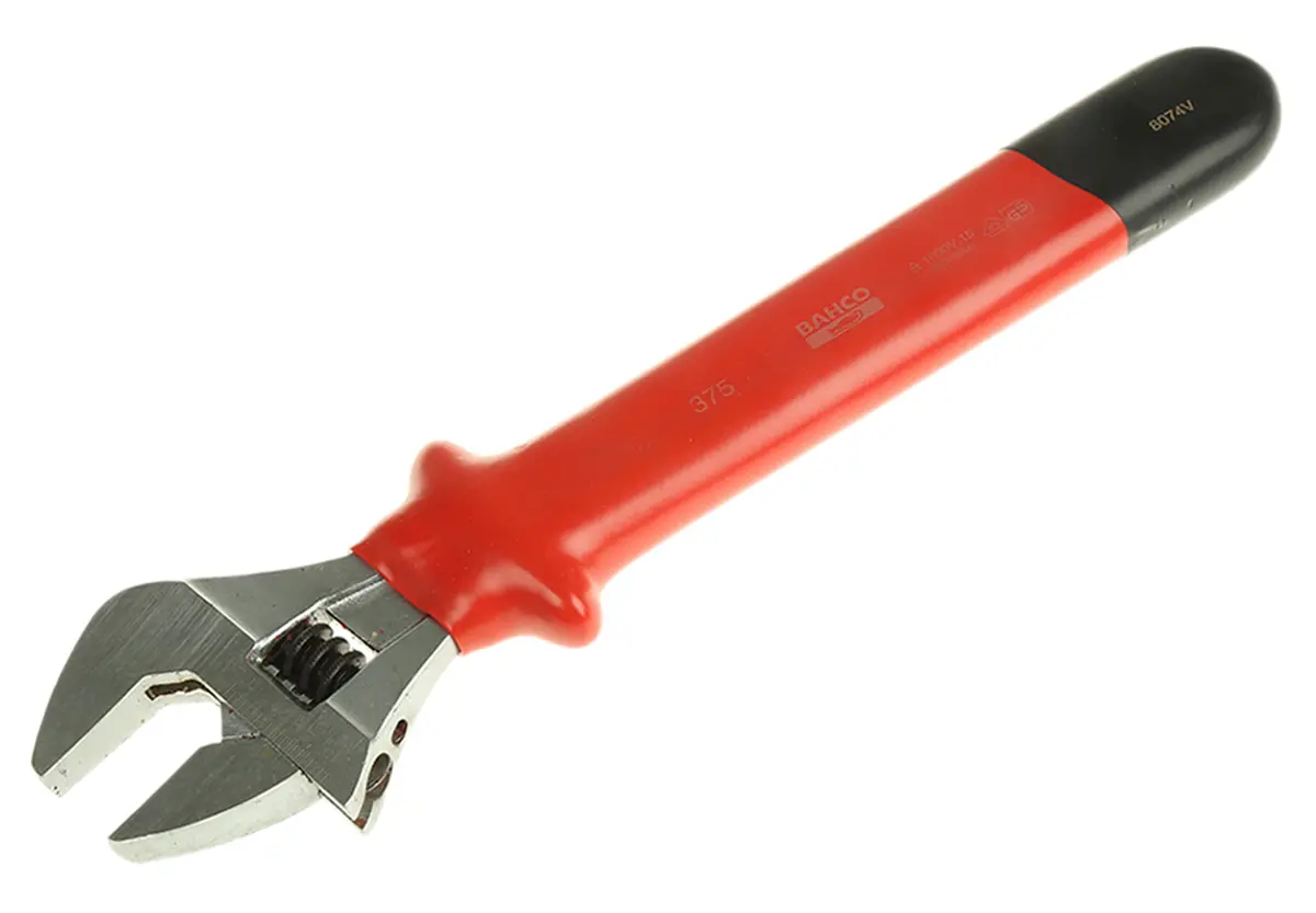 Produktfoto 1 von Bahco VDE 1000V zugelassen Schraubenschlüssel Rollgabelschlüssel Nicht parkend, Isoliert Griff, Backenweite 43 mm, /