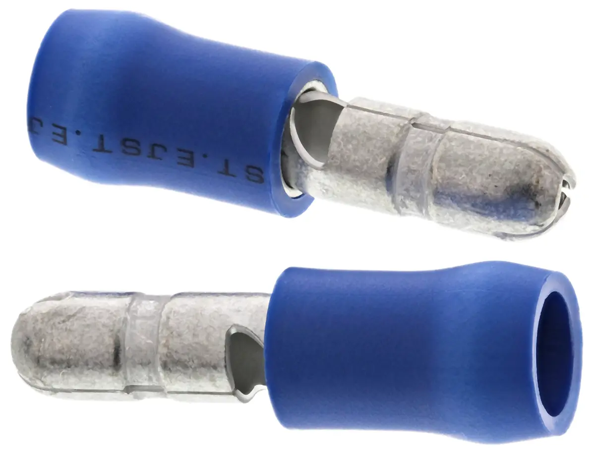 Produktfoto 1 von JST Stecker FVDGM ø 4 mm Isoliert Blau 16 AWG Kabelschuh Rundstecker 14 AWG