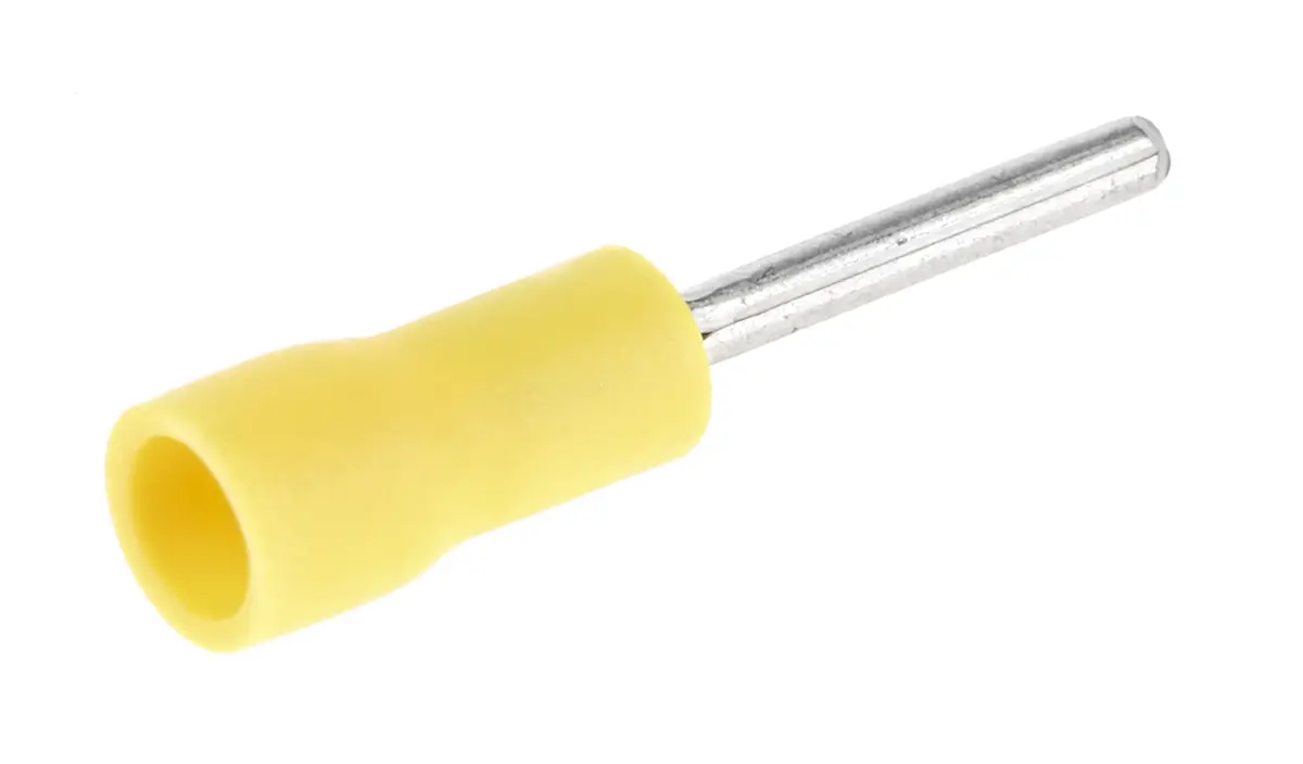 Produktfoto 1 von JST Stiftkabelschuh, Serie FVPC, Gelb Isoliert Vinyl 26 AWG 22 AWG 10 mm, Ø 1.2 mm