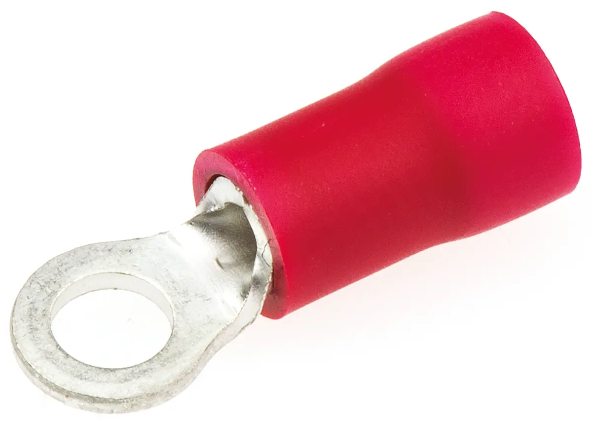 Produktfoto 1 von JST FV Ringkabelschuh, Isoliert 22 AWG, Vinyl, Rot, 16 AWG max.AWG, aussen ø 5.5 mm, innen ø 3.2 mm, M3