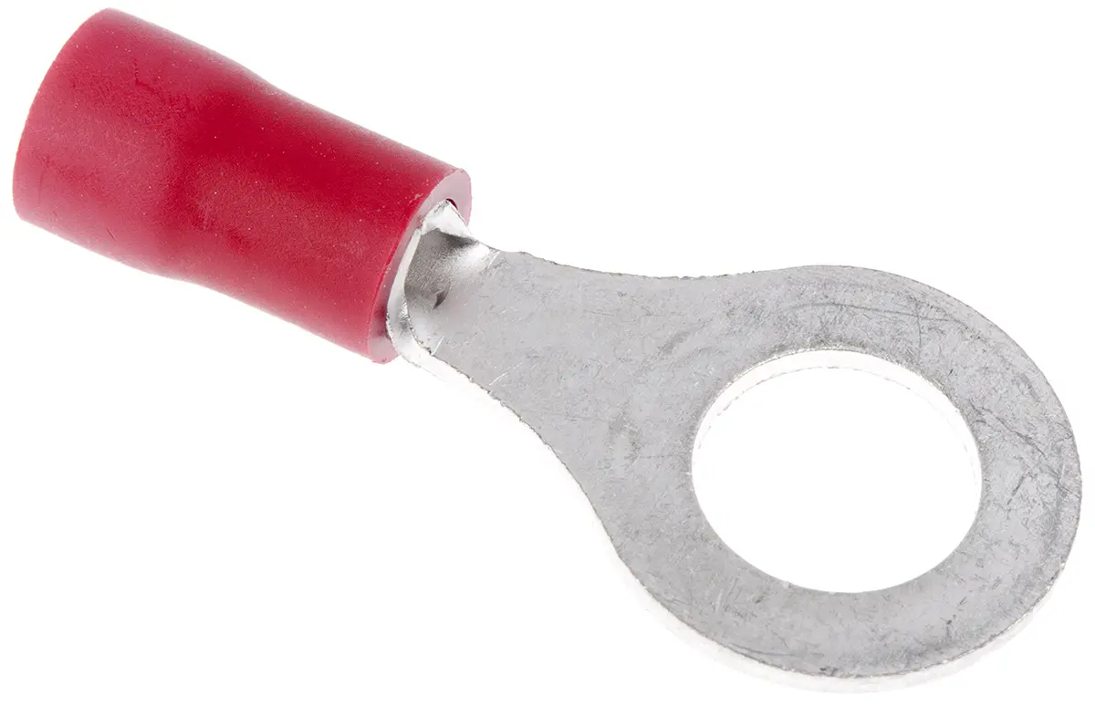 Produktfoto 1 von JST FV Ringkabelschuh, Isoliert 22 AWG, Vinyl, Rot, 16 AWG max.AWG, aussen ø 11.6 mm, innen ø 6.4 mm, M6