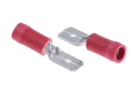 Produktfoto 1 von JST FVDDM Flachsteckhülse, Rot, Isoliert, 6.3 x 0.8 mm, Stecker, 22 AWG min, 16 AWG