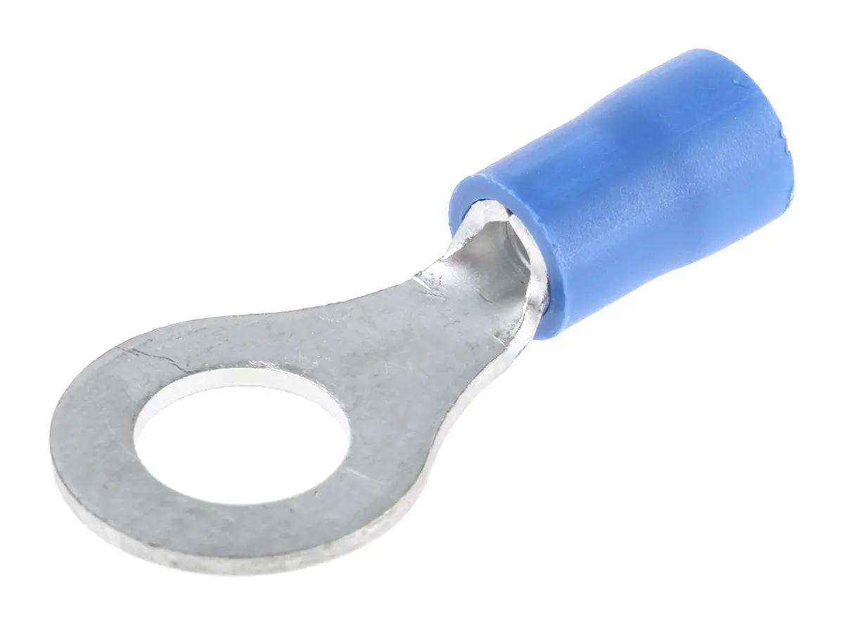 Produktfoto 1 von JST FV Ringkabelschuh, Isoliert 16 AWG, Vinyl, Blau, 14 AWG max.AWG, aussen ø 12 mm, innen ø 6.4 mm, 6 mm