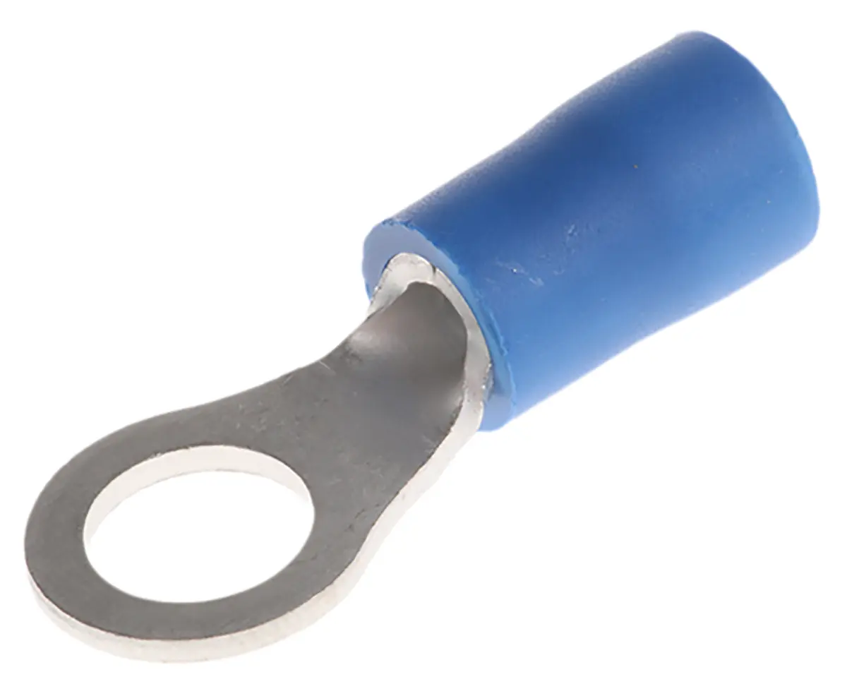 Produktfoto 1 von JST FV Ringkabelschuh, Isoliert 16 AWG, Vinyl, Blau, 14 AWG max.AWG, aussen ø 8.5 mm, innen ø 5.3 mm, 5 mm