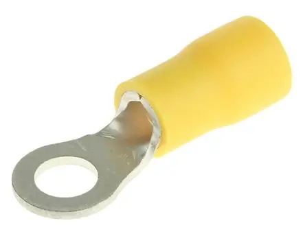 Produktfoto 1 von JST FV Ringkabelschuh, Isoliert 12 AWG, Vinyl, Gelb, 10 AWG max.AWG, aussen ø 9.5 mm, innen ø 5.3 mm, M5