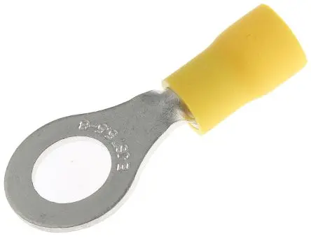 Produktfoto 1 von JST FV Ringkabelschuh, Isoliert 12 AWG, Vinyl, Gelb, 10 AWG max.AWG, aussen ø 15 mm, innen ø 8.4 mm, M8