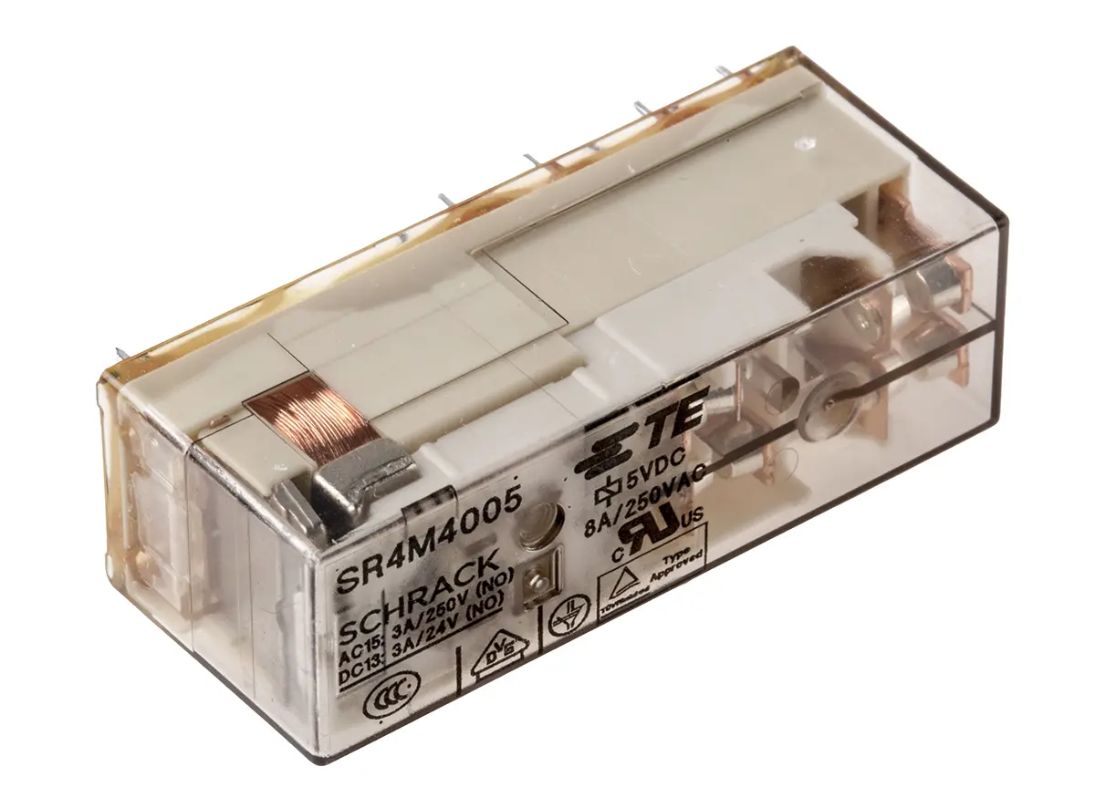 Produktfoto 1 von TE Connectivity SR4 Zwangsgeführte Relais, Spule 5V dc / 806mW, 4-polig / 8A, 3-poliger Schließer, 1-poliger Schließer