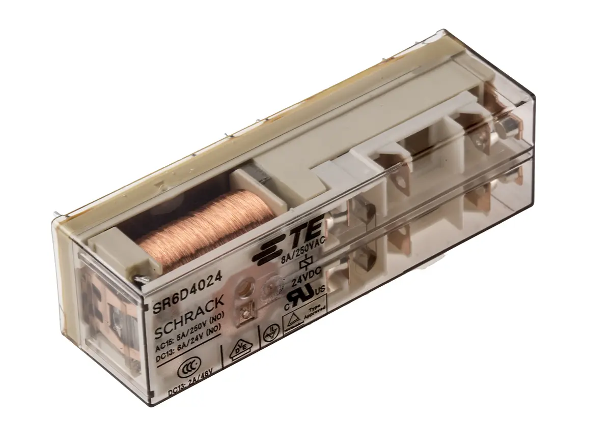 Produktfoto 1 von TE Connectivity SR6 Zwangsgeführte Relais, Spule 24V dc / 1200mW, 4-polig / 8A, 2-poliger Wechsler