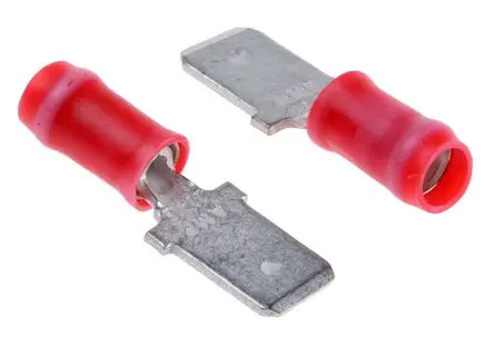 Produktfoto 1 von TE Connectivity PIDG FASTON .250 Flachsteckhülse, Rot, Isoliert, 6.35 x 0.81 mm, Stecker, 22 AWG min, 16 AWG