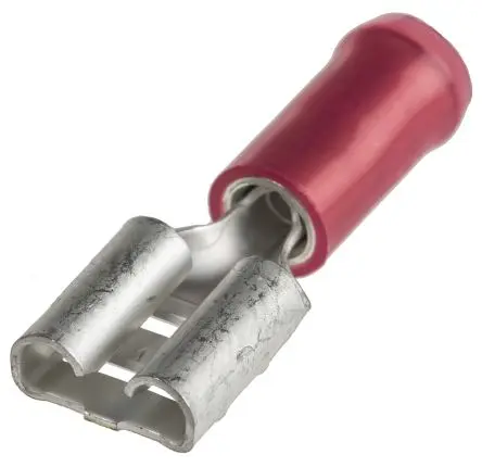 Produktfoto 1 von TE Connectivity PIDG FASTON .250 Flachsteckhülse, Rot, Isoliert, 6.35 x 0.81 mm, Buchse, 22 AWG min, 15 AWG