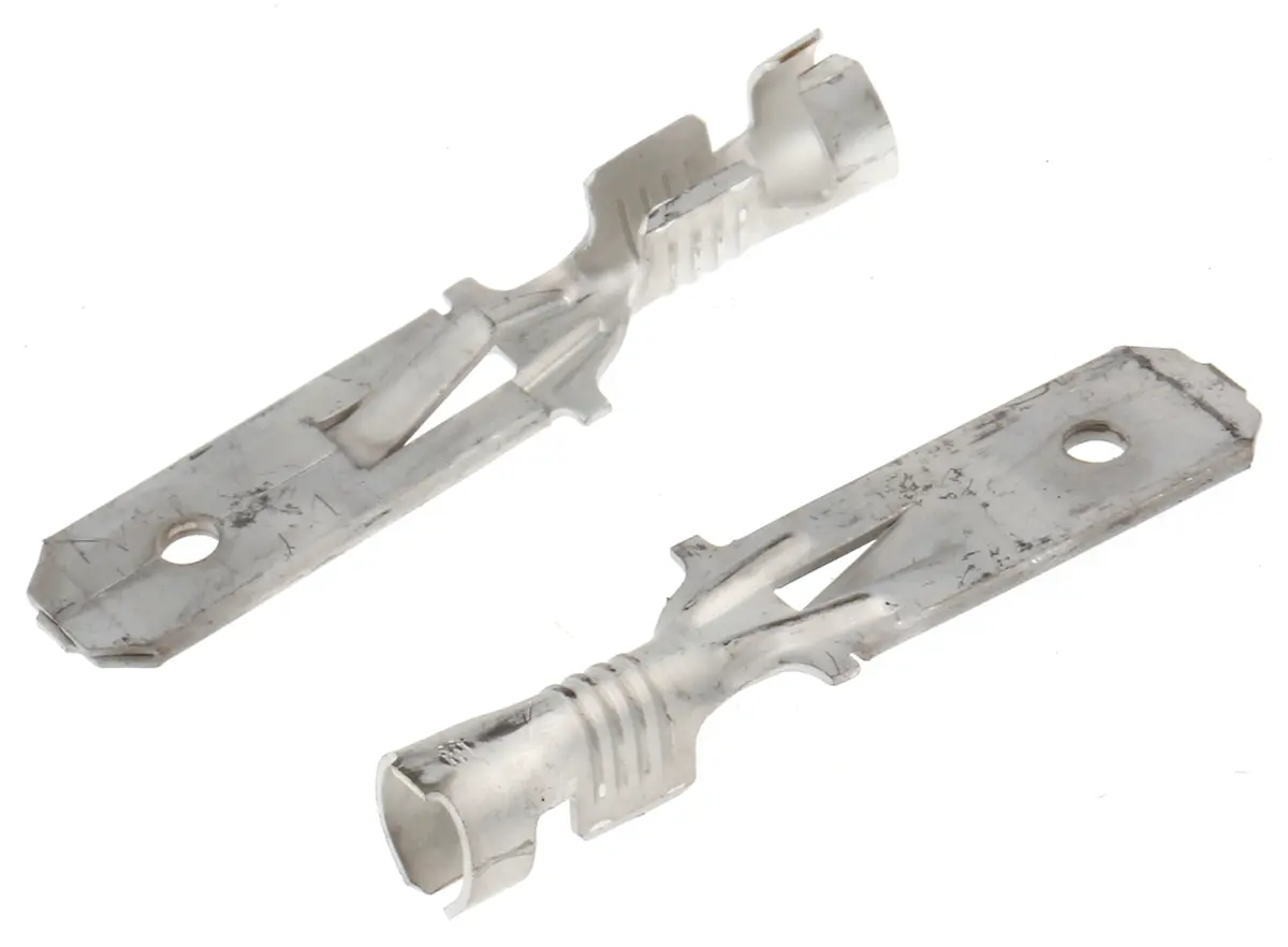 TE Connectivity FASTIN-FASTON .250 Flachsteckhülse, Schwarz, Unisoliert, 6.3 x 0.8 mm, Stecker
