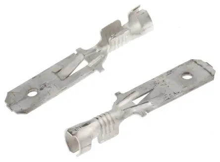 Produktfoto 1 von TE Connectivity FASTIN-FASTON .250 Flachsteckhülse, Schwarz, Unisoliert, 6.3 x 0.8 mm, Stecker