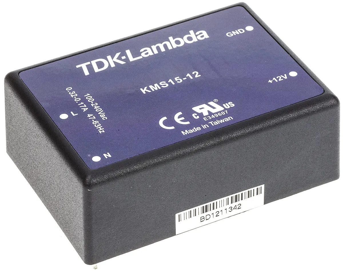 Produktfoto 1 von TDK-Lambda Schaltnetzteil, 12V dc / 1.25A 15W 100 → 375 V dc, 90 → 264 V ac Gekapselt, Medizin-Zulassung,