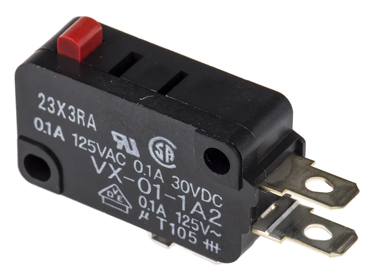 Produktfoto 1 von Omron Mikroschalter Stiftstößel-Betätiger Lot, 1-poliger Umschalter, 250 V ac, 100mA IP40 0.25N -25 °C - 80 °C