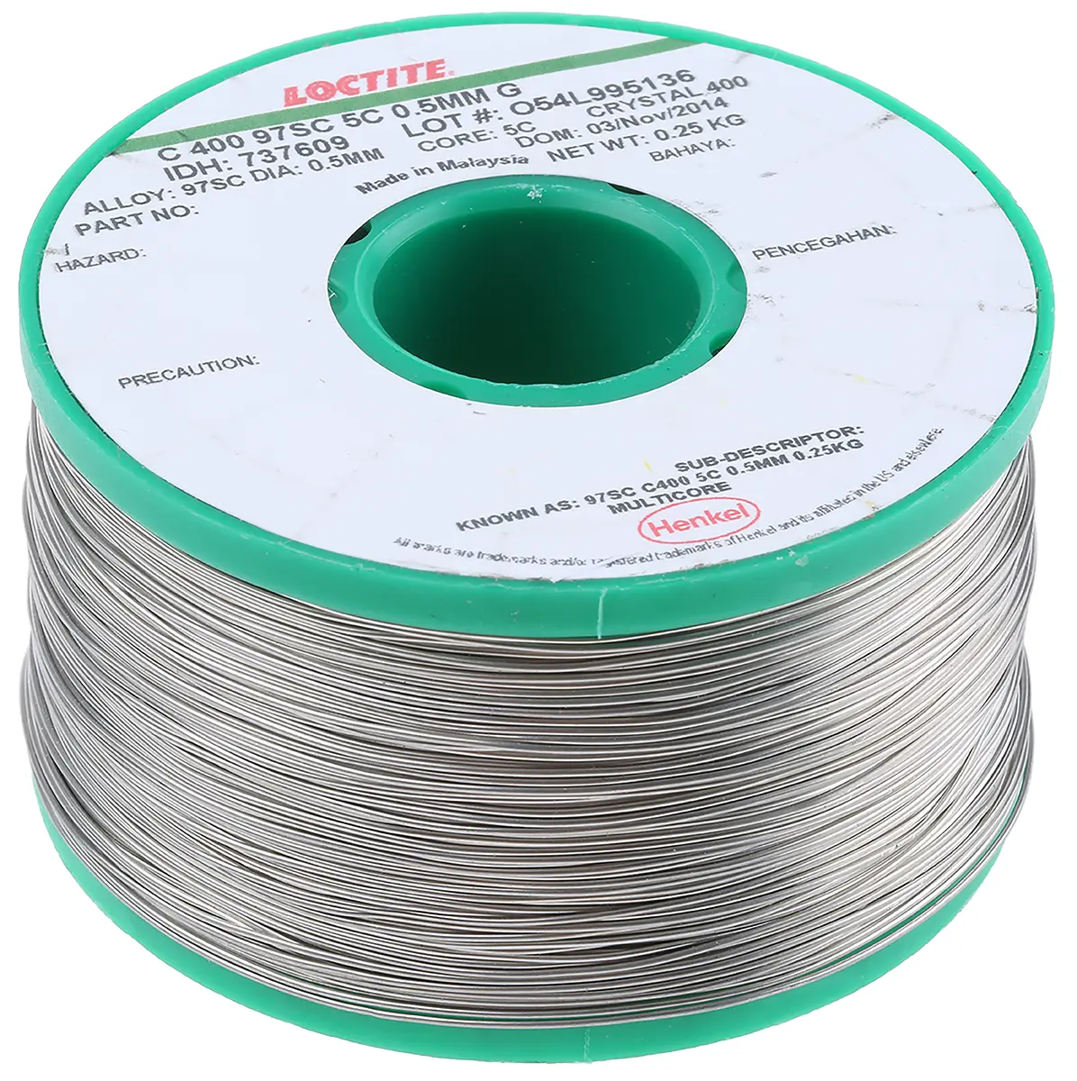Produktfoto 1 von Loctite Draht Lötzinn bleifrei 96.5 %Sn 0 %Pb 0.5 %Cu 3 %Ag, 217 °C, Ø 0.5 mm / 250 g
