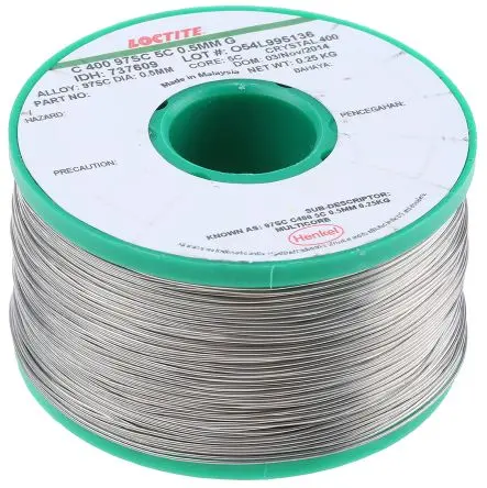 Produktfoto 1 von Loctite Draht Lötzinn bleifrei 96.5 %Sn 0 %Pb 0.5 %Cu 3 %Ag, 217 °C, Ø 0.5 mm / 250 g