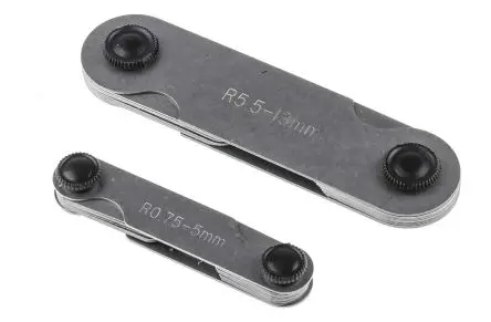 Produktfoto 1 von RS PRO Metrisch Radiuslehrensatz Radiuslehre, 16 Bl., 0.5 mm 0.75 mm
