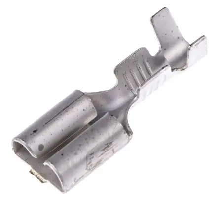 Produktfoto 1 von TE Connectivity FASTON .250 Flachsteckhülse, Schwarz, Unisoliert, 6.35 x 0.8 mm, Buchse, 20 AWG min, 14 AWG